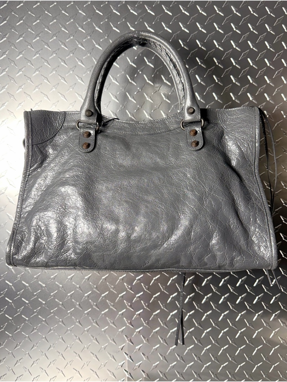 Balenciaga Medium Le City Moto Bag in Grey - Picture 2 of 12